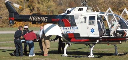 Elderly man falls 30 feet; airlifted to Syracuse Medical