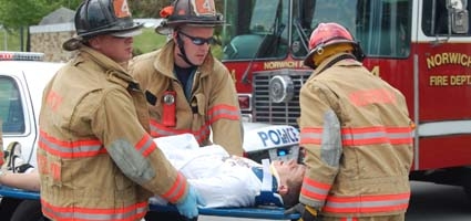 Norwich students get a reality check with mock crash demonstration
