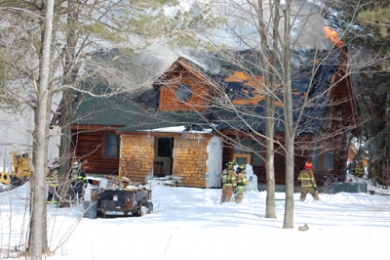 Firefighters respond to cabin blaze Friday morning
