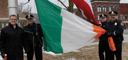 Irish flag raising