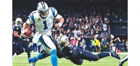Brees, defensive stand, help Saints survive Panthers, 31-26