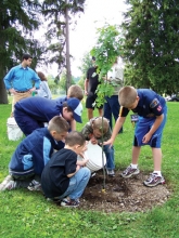 Oxford Cub Scouts tree planting celebrates BSA’s Centennial
