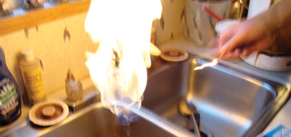 Guilford Center resident lights tap water on fire for fun; no natural gas drilling within miles