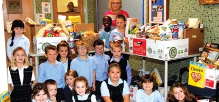 Holy Family students collect, donate food