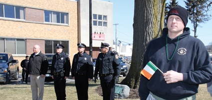 Irish flag raising in the park
