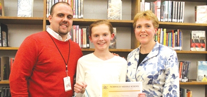 Norwich Middle School Spelling Bee Champ