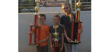 Three local kids park it in  victory lane at Tri-County track