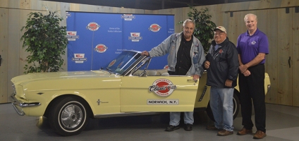 Winner of Northeast Classic Car Museum's mustang raffle