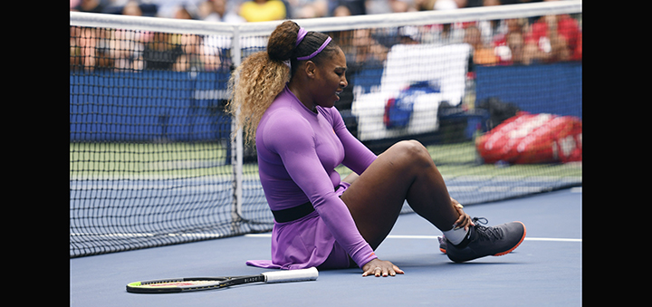 Serena turns ankle in US Open win; Djokovic quits his match