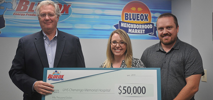Blueox commits $50,000 to UHS Chenango Memorial Hospital capital campaign