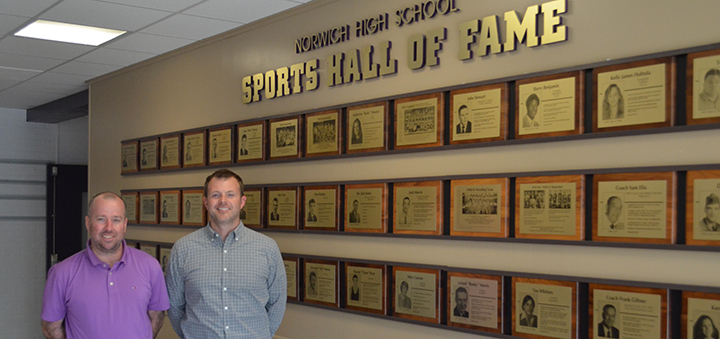 Norwich High School Sports Hall of Fame holding induction ceremony