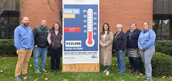 The United Way donation thermometer begins to rise in Chenango County